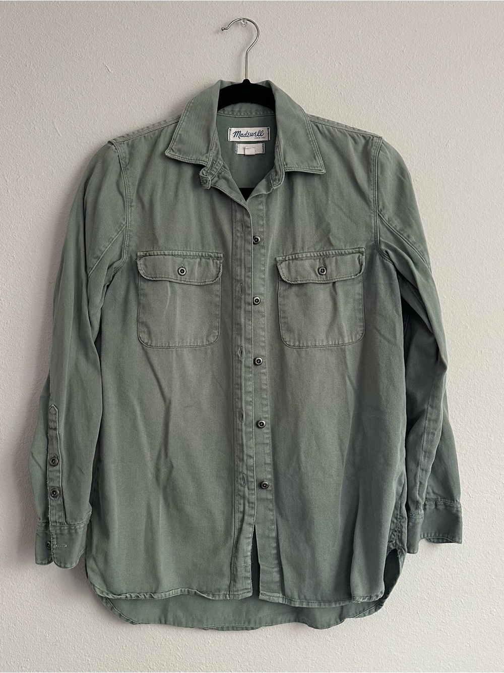 Madewell Olive Army Green Utility Button-Down Shirt XS